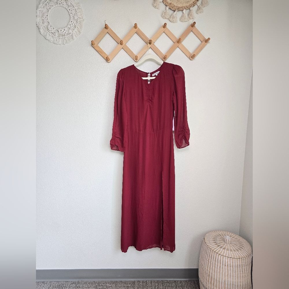 Reformation Forest Side Slit Midi Dress In Chianti Womens 6 NWT